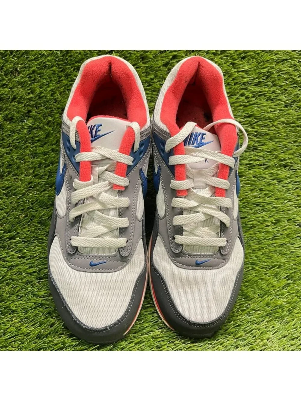 Nike Air Max Correlate Womens Size 9.5 Gray Red Athletic Running Shoes Sneakers